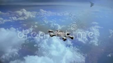 从飞机上看到的云层上的<strong>UFO</strong>视频